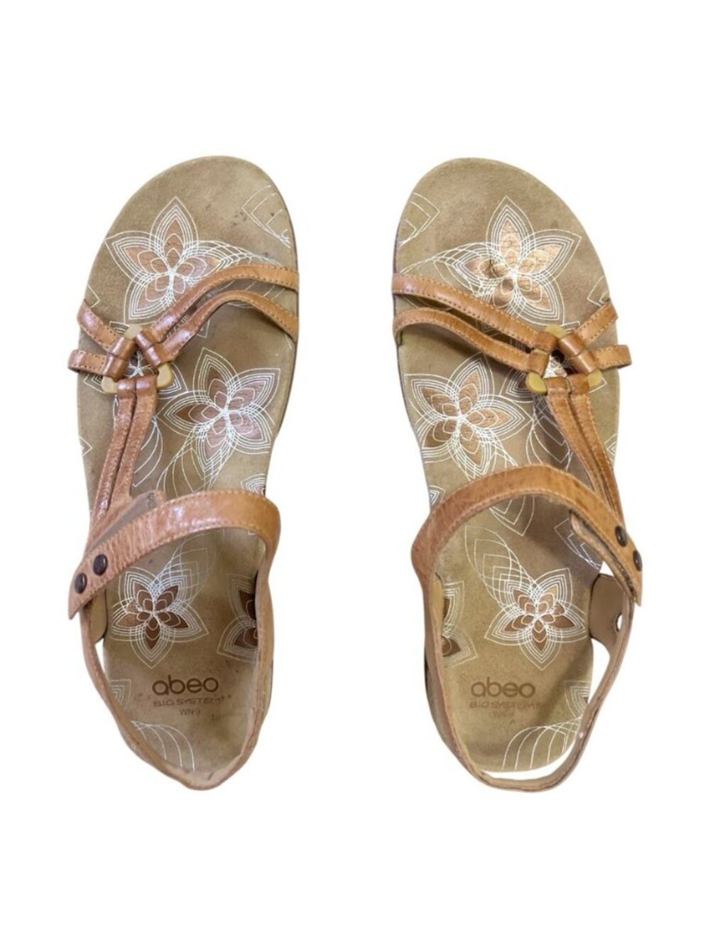 Abeo Bio System Fantine Brown Leather Sandal WN 9 Comfort Strappy Adjustable